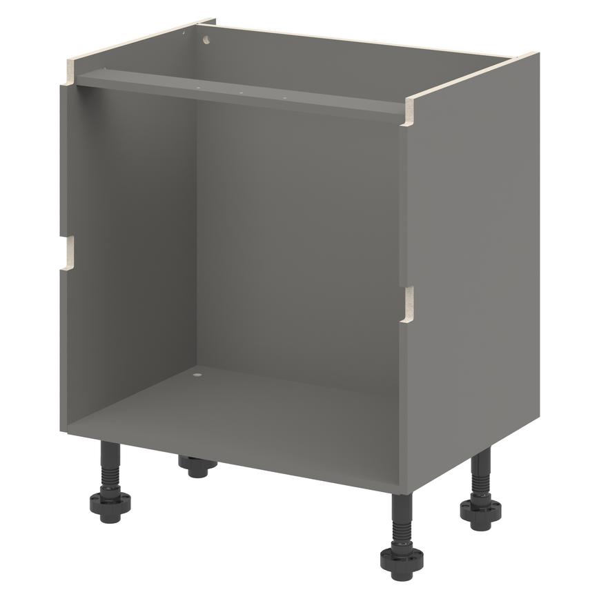 Croft Grey 750mm x 800mm x 575mm Ready Assembled Handleless Double Cut Out Drawer Base Cabinet