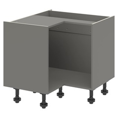 Croft Grey 720mm x 931mm x 575mm Ready Assembled Corner Base Cabinet