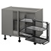Croft Grey 1000mm Ready Assembled Pre-Fitted Right Hand Pull Out Full Extension Corner Cabinet