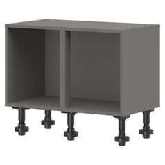 Croft Grey 485mm x 800mm x 575mm Ready Assembled Double Belfast Sink Base Cabinet