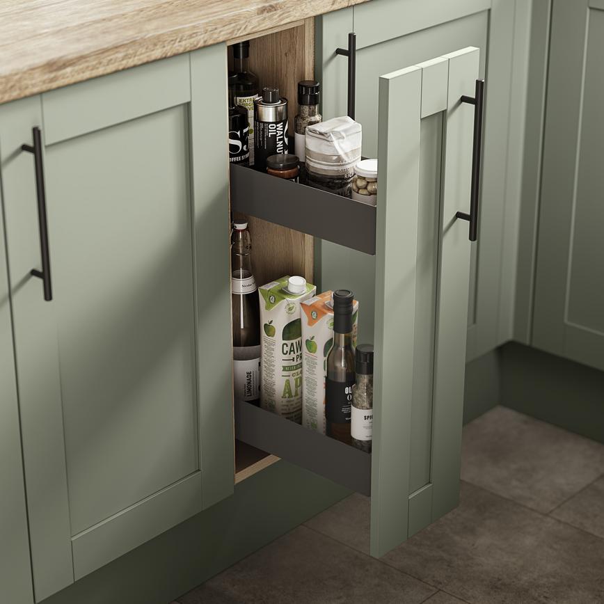 200mm - Pull Out Base Unit  - Natural Oak