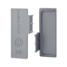 Brushed Aluminium Handleless Worktop Profile End Caps (Pair)