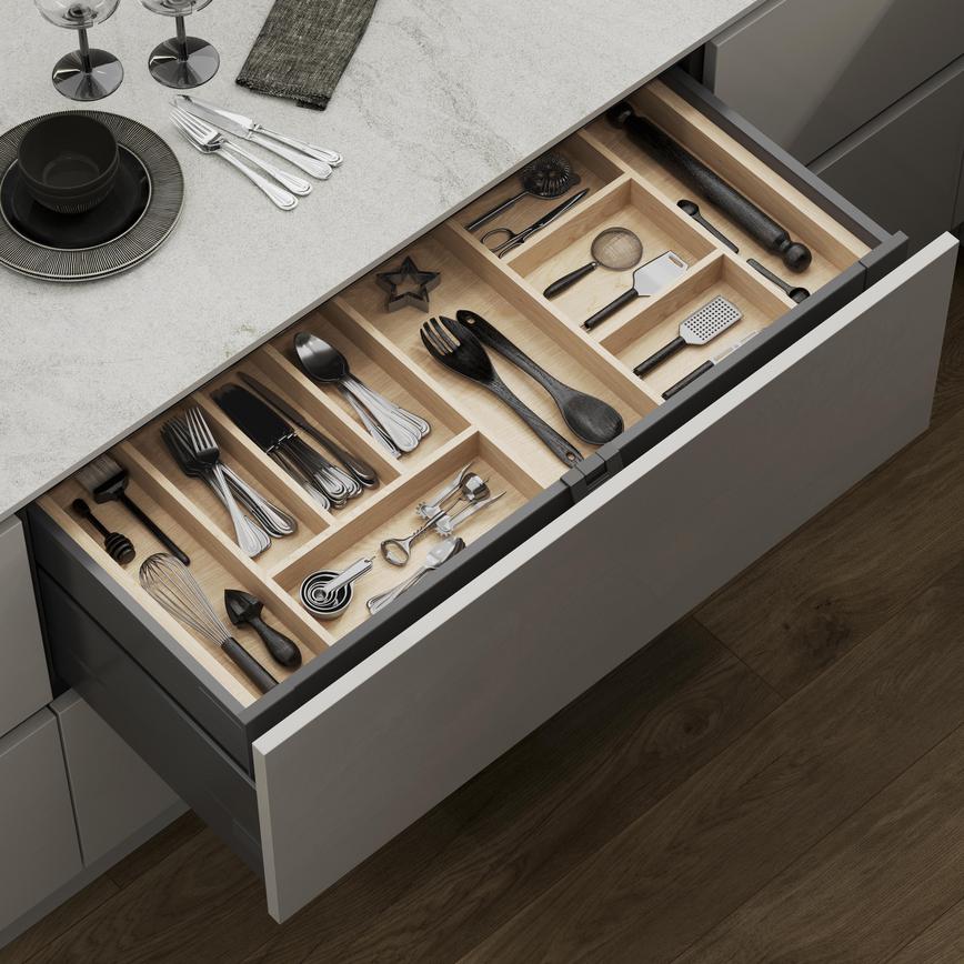 Timber cutlery tray