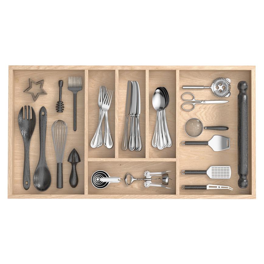 800m Classic Oak Cutlery Tray