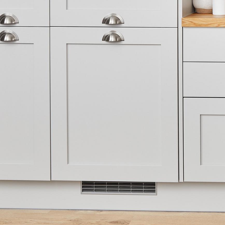 367mm x 79mm Stainless Steel Effect Plinth Vent