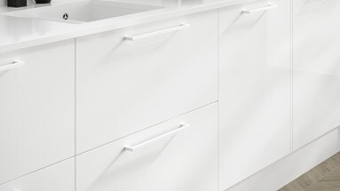 white thin square d bar handle