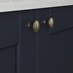 Aged brass knob handles on Fairford Navy