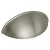 Metric cup handle in brushed nickel