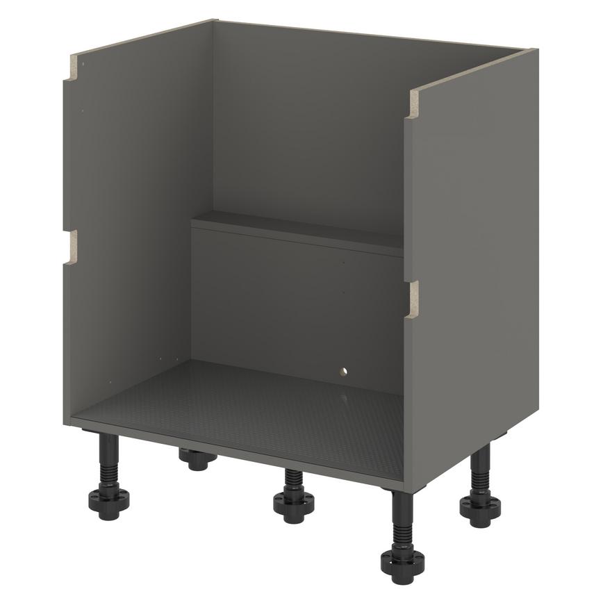 Croft Grey 750mm x 800mm x 575mm Ready Assembled Handleless Double Cut Out Sink Base Cabinet