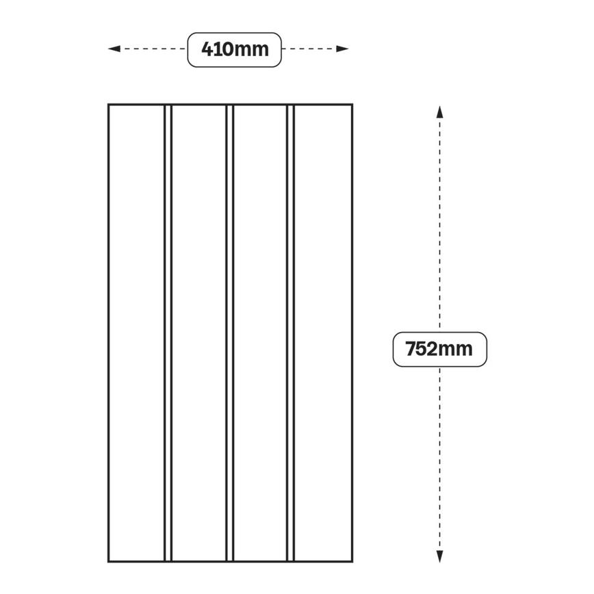 Tongue and Groove Full Height Deep Wall Decor End (XX3C) Line Drawing