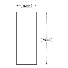 Full Height Wall Decor End (XX37) Line Drawing