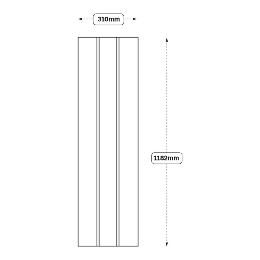 Tongue and Groove Tall Wall Decor End 1182 (XX83) Line Drawing