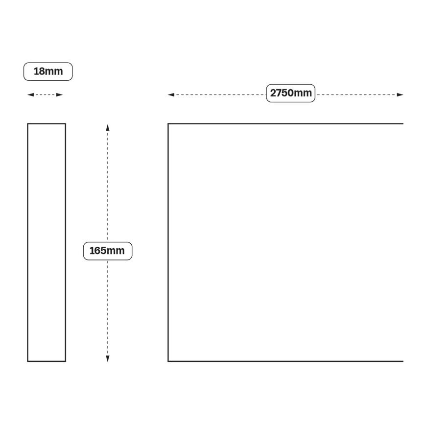 Continuous Plinth 18mm (XX87) Line Drawing