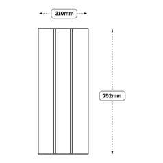 Tongue and Groove Full Height Wall Decor End (XX81) Line Drawing