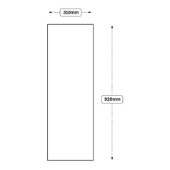 Decor End Panel 920mm x 310mm (XX39) Line Drawing