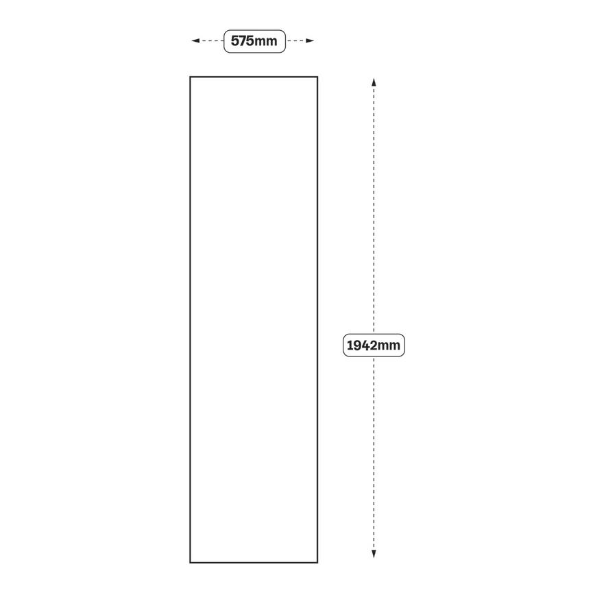 Decor End Panel 1942mm x 575mm (XX38) Line Drawing