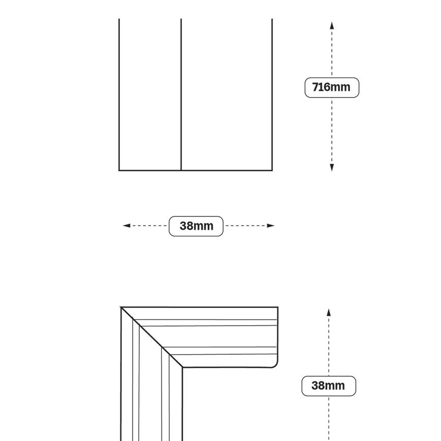 J Pull Corner wall Fillet 716mm LINEAR (XX1A) (Clerkenwell)
