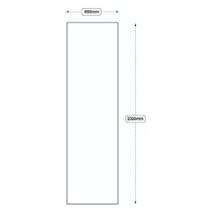 Tall Scribing Panel 2310 x 650 (XX3P) Line Drawing