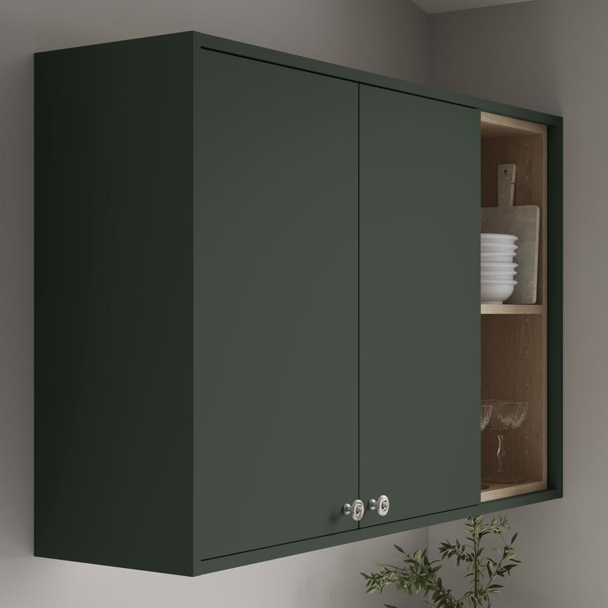 Super Matt Fir Green Square Profile Corner Pelmet 18mm