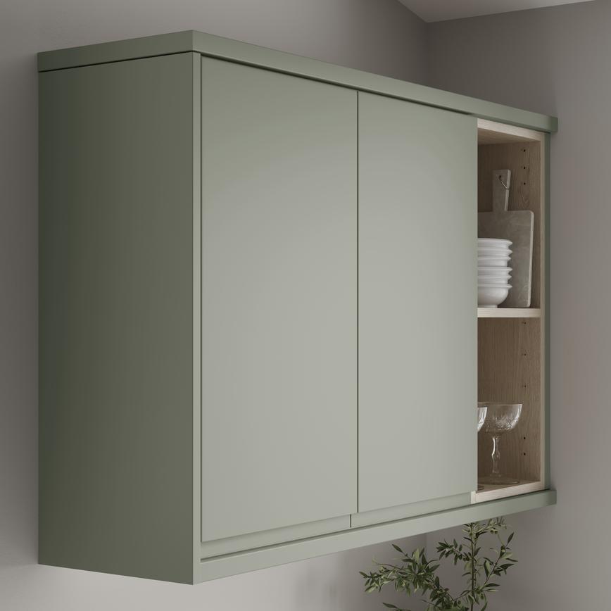Super Matt Reed Green Square Profile Cornice Pelmet