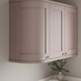 Grained Antique Rose Curved Cabinet Cornice/Pelmet Return Square Profile fitted with wall cabinet