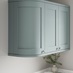 Grained Seafoam Curved Cabinet Cornice/Pelmet Return Square Profile fitted with wall cabinet