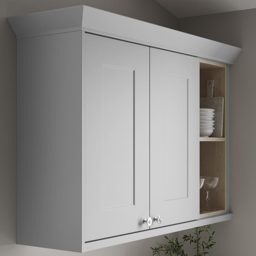 Dove Grey Classics Profile Cornice fitted with wall cabinet