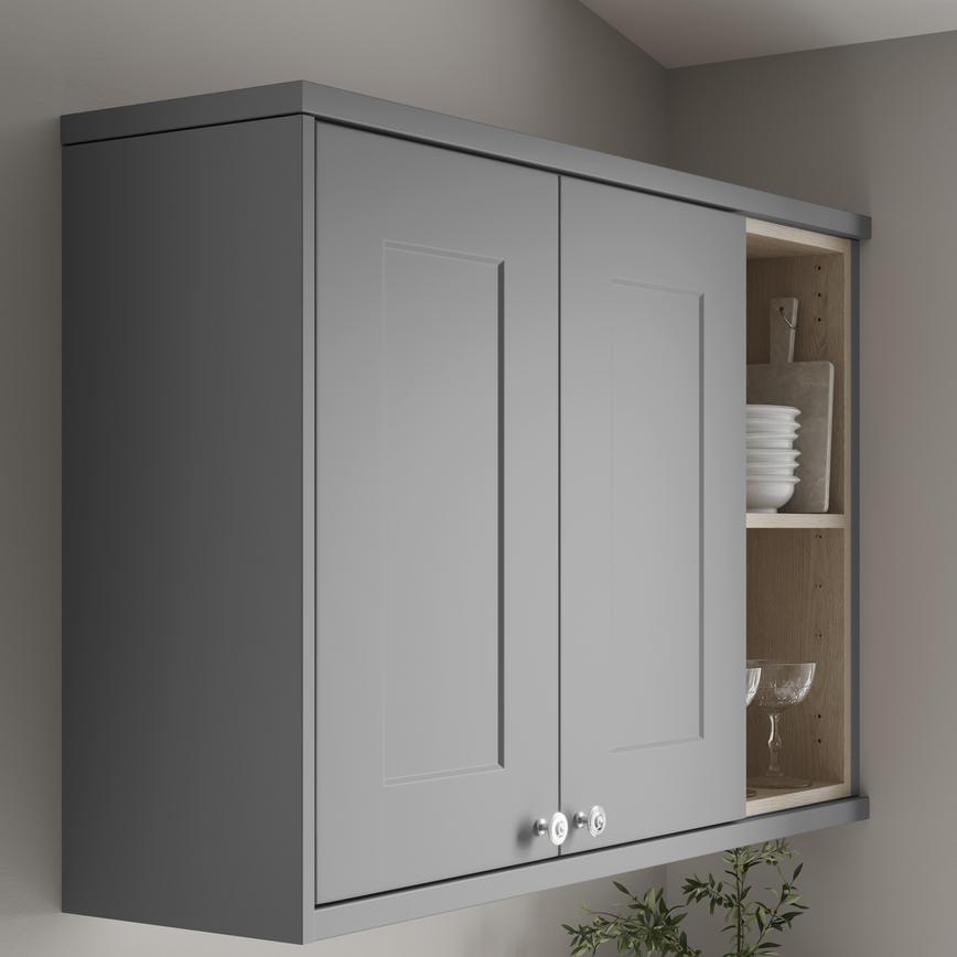 Chelford Slate Grey Cornice/Pelmet Square Profile fitted with wall cabinet