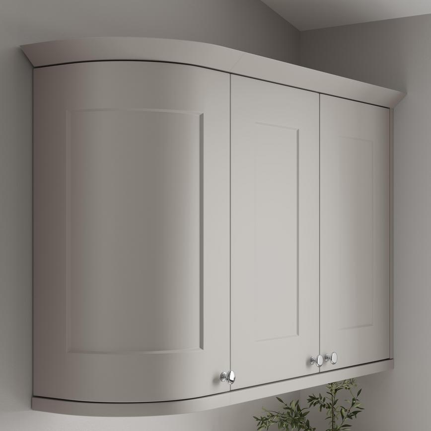 Pebble Curved Cabinet Cornice Return Classic Profile fitted with wall cabinet