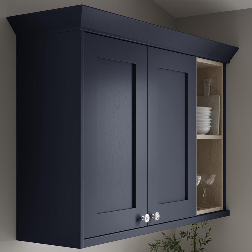 Chilcomb Navy Classic Profile Cornice fitted with wall cabinet
