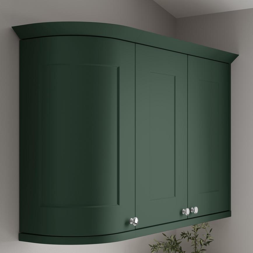Fir Green Curved Cabinet Cornice Return Classic Profile with wall cabinet