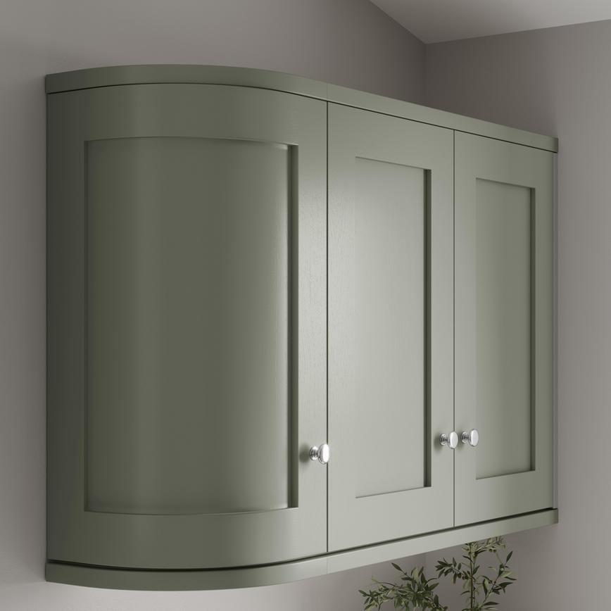 Reed Green Curved Cabinet Cornice/Pelmet Return Square Profile with wall cabinet