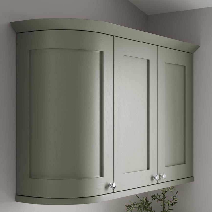 Reed Green Curved Cabinet Cornice Return Classic Profile with wall cabinet