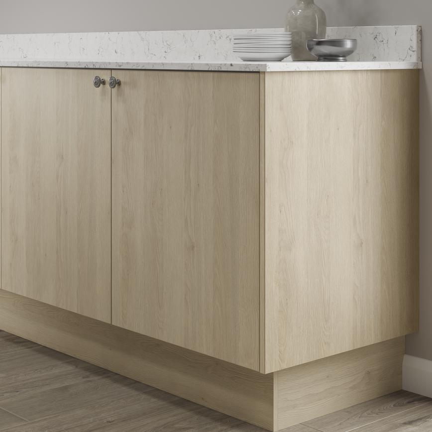 Hockley Textures Oak 2.75m x 165mm x 15mm Plinth Fitted To Cabinet