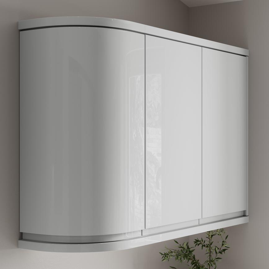 Gloss Dove Grey Square Curved Cornice or Pelmet Life Style