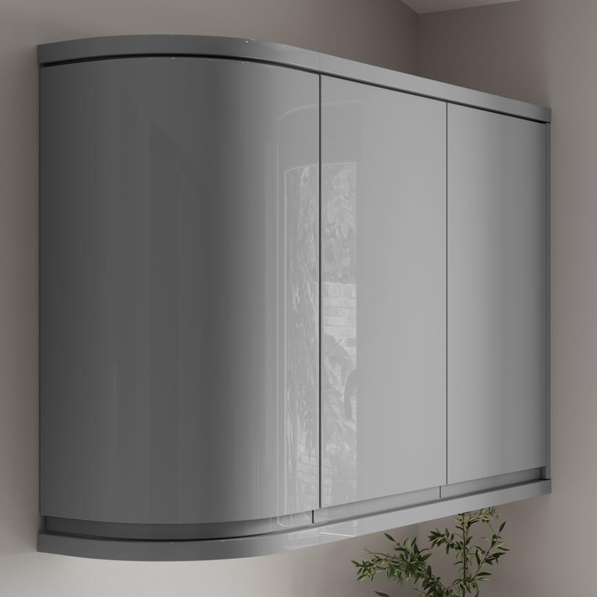 Gloss Slate Grey Square Curved Cornice or Pelmet