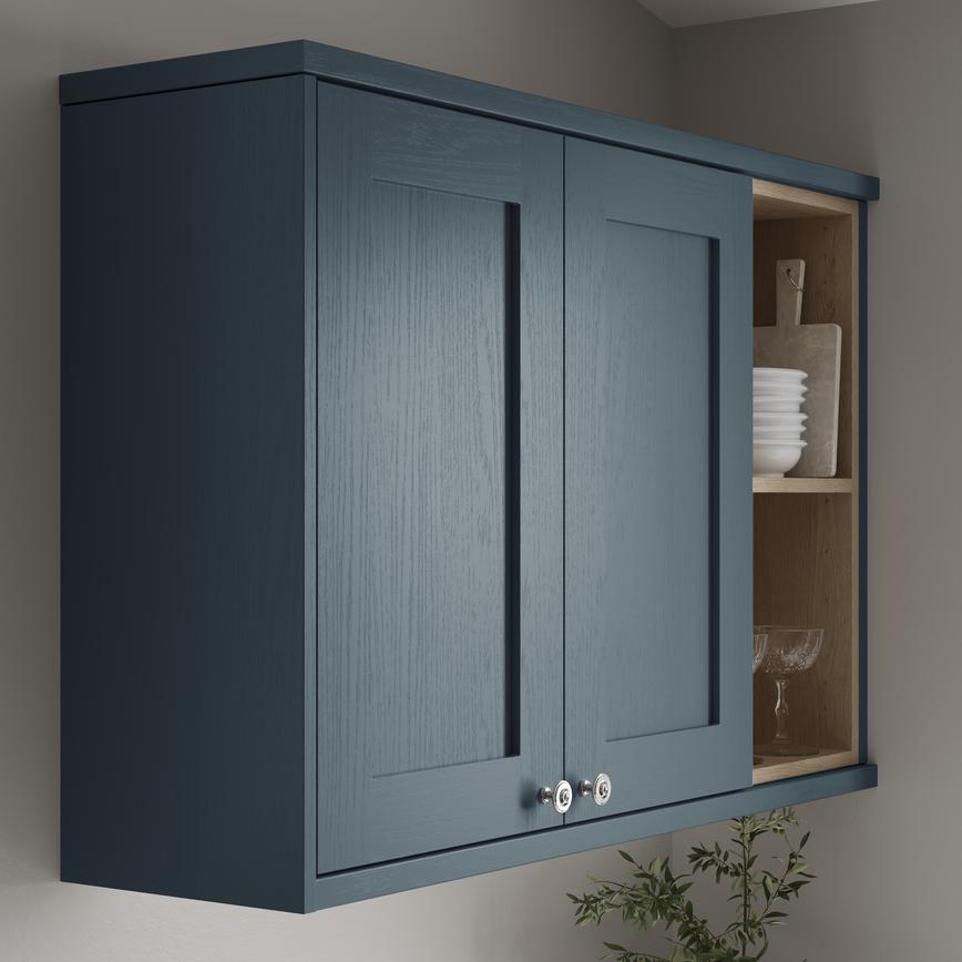 Chilcomb Grain Marine Blue 2.4m Continuous Classic Cornice or Pelmet