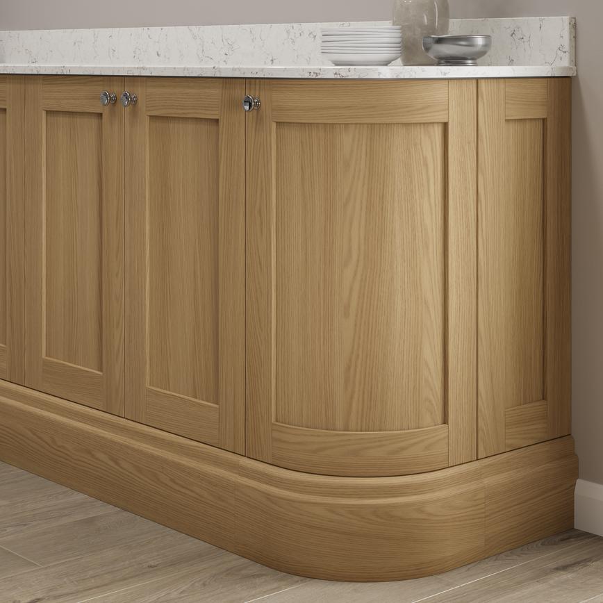 Halesworth Grain Oak 332mm x 180mm Decorative Curved Plinth