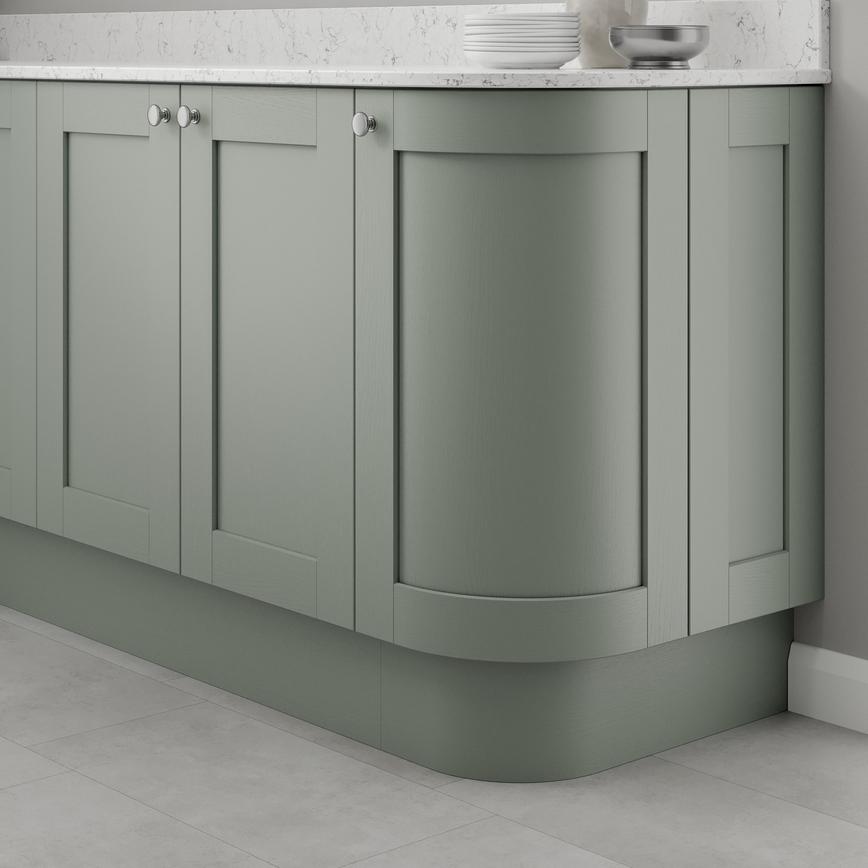 Halesworth Grain Reed Green 563mm x 165mm x 18mm Curved  Plinth