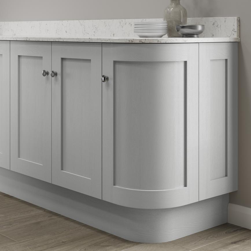 Chelford Matt Dove Grey 563mm x 18mm Curved Plinth