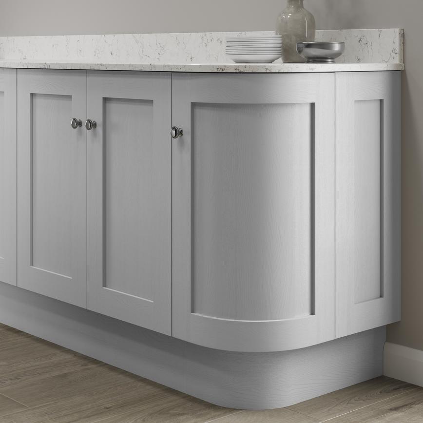 Dove Grey MDF Curved Base End Plinth