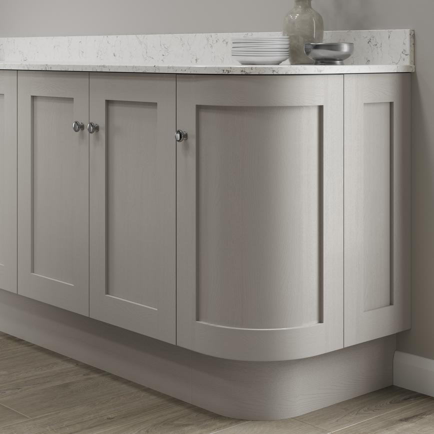 Chilcomb Pebble Curved Base End MDF Plinth