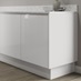 Gloss white 18mm MDF continuous plinth 3m fitted with base cabinet and white worktop