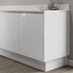 Gloss white 16mm continuous plinth 2.75m fitted with base cabinet and white worktop