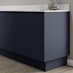 Super matt navy 16mm continuous plinth 2.75m fitted with base cabinet and white worktop
