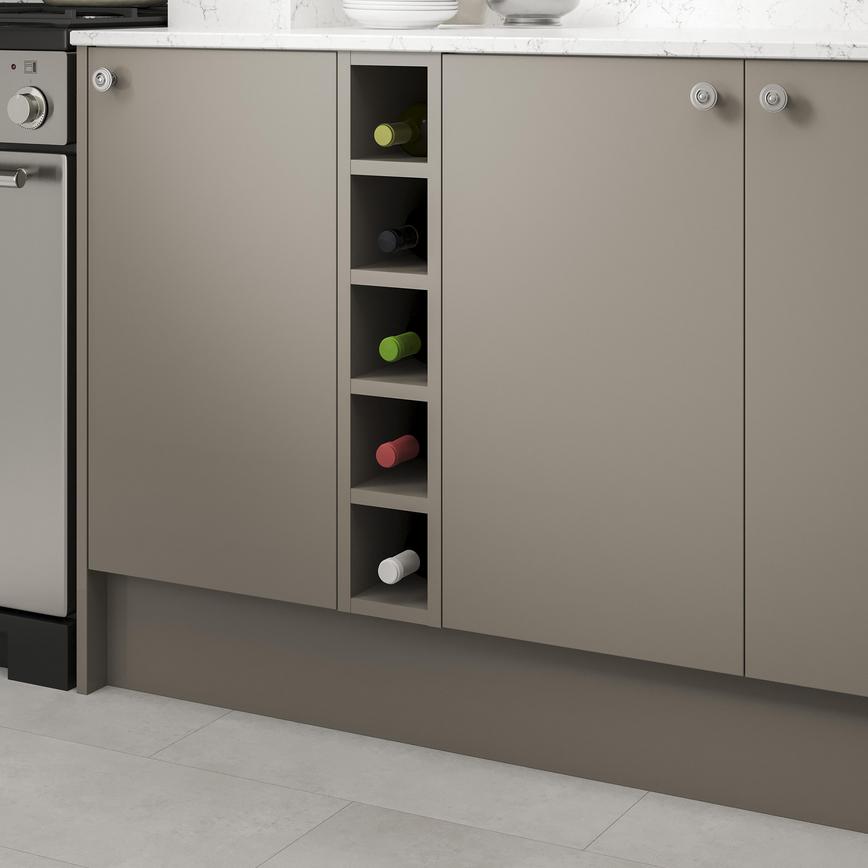 Hockley Mirror Gloss Sand Grey 720mm x 150mm Wine Rack