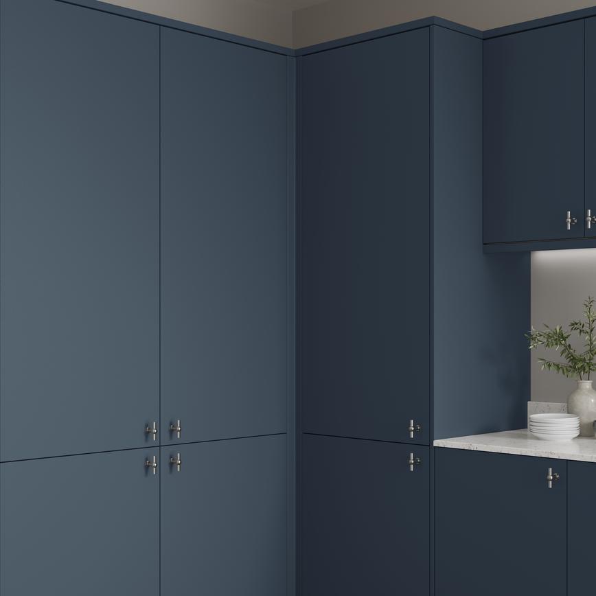 Matt Marine Blue Tall Wall Corner Fillet