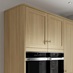 Grained Oak 18mm Tower Decor End Shown with Tower Cabinet and Appliances
