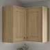 Grained Oak Tongue and Groove Full Height Wall Decor End 752mm Shown with Wall Cabinet