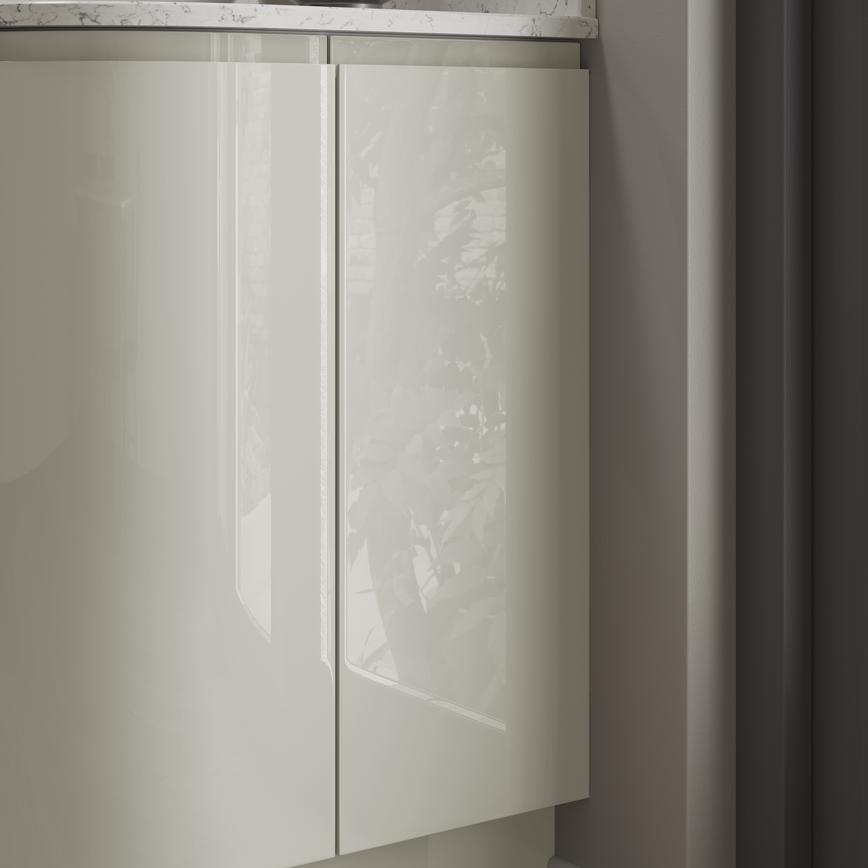 Clerk Gloss Sand Stone Curved Base Decor End